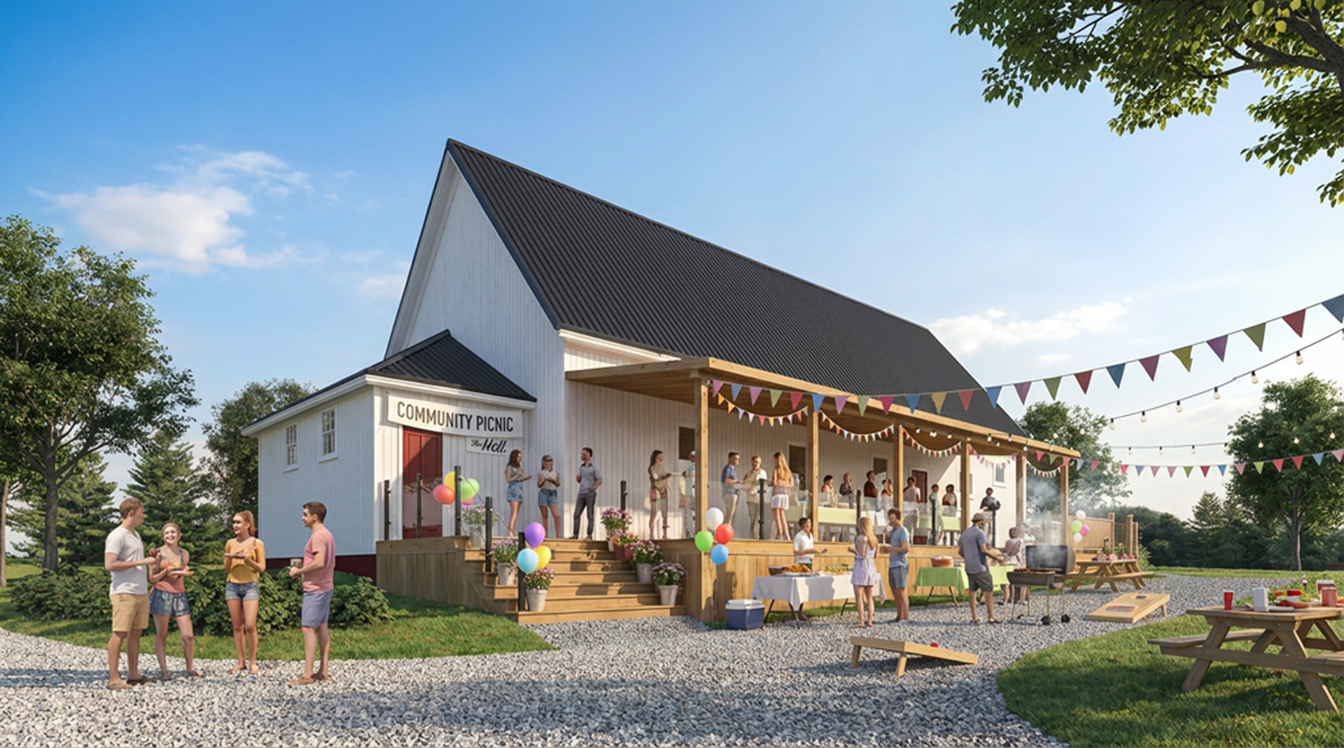 The Hall - People Community Picnic Early Morning